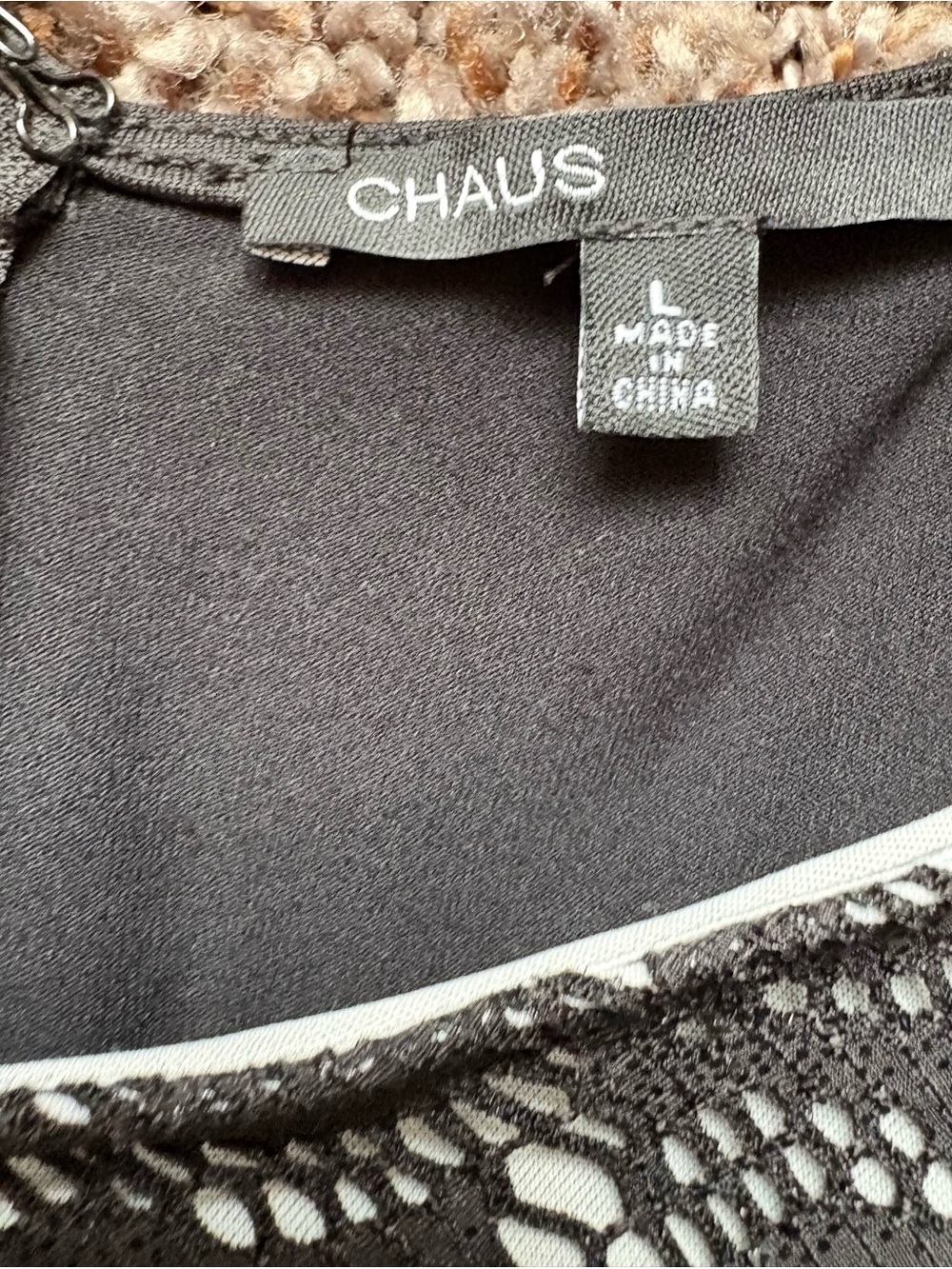 Chaus Black Metallic Lace Ruched Sheath Cocktail Dress Sleeveless Midi Size L - Picture 6 of 8